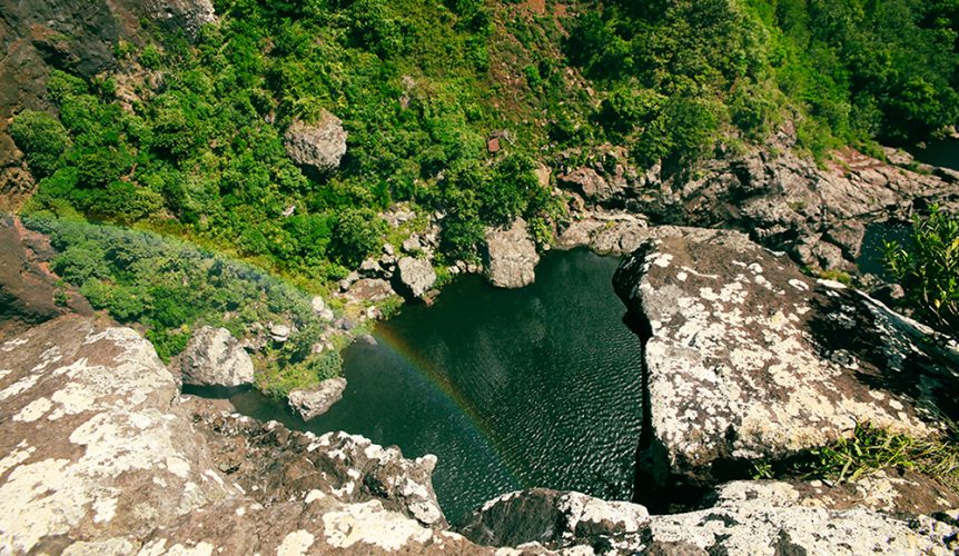 Un bassin aux 7 cascades à l'île Maurice