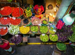 Légumes au marché de Port Louis