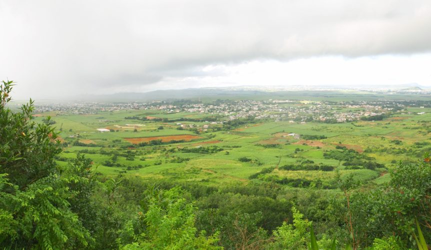 Panoramic view from Le Pouce Mountain in Mauritius