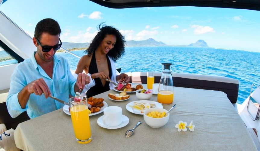 repas haut de gamme excursion bateau yacht de luxe ile maurice
