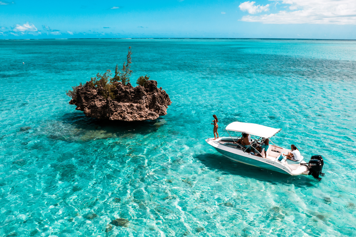 - speedboat bateau -ile maurice rocher cristal